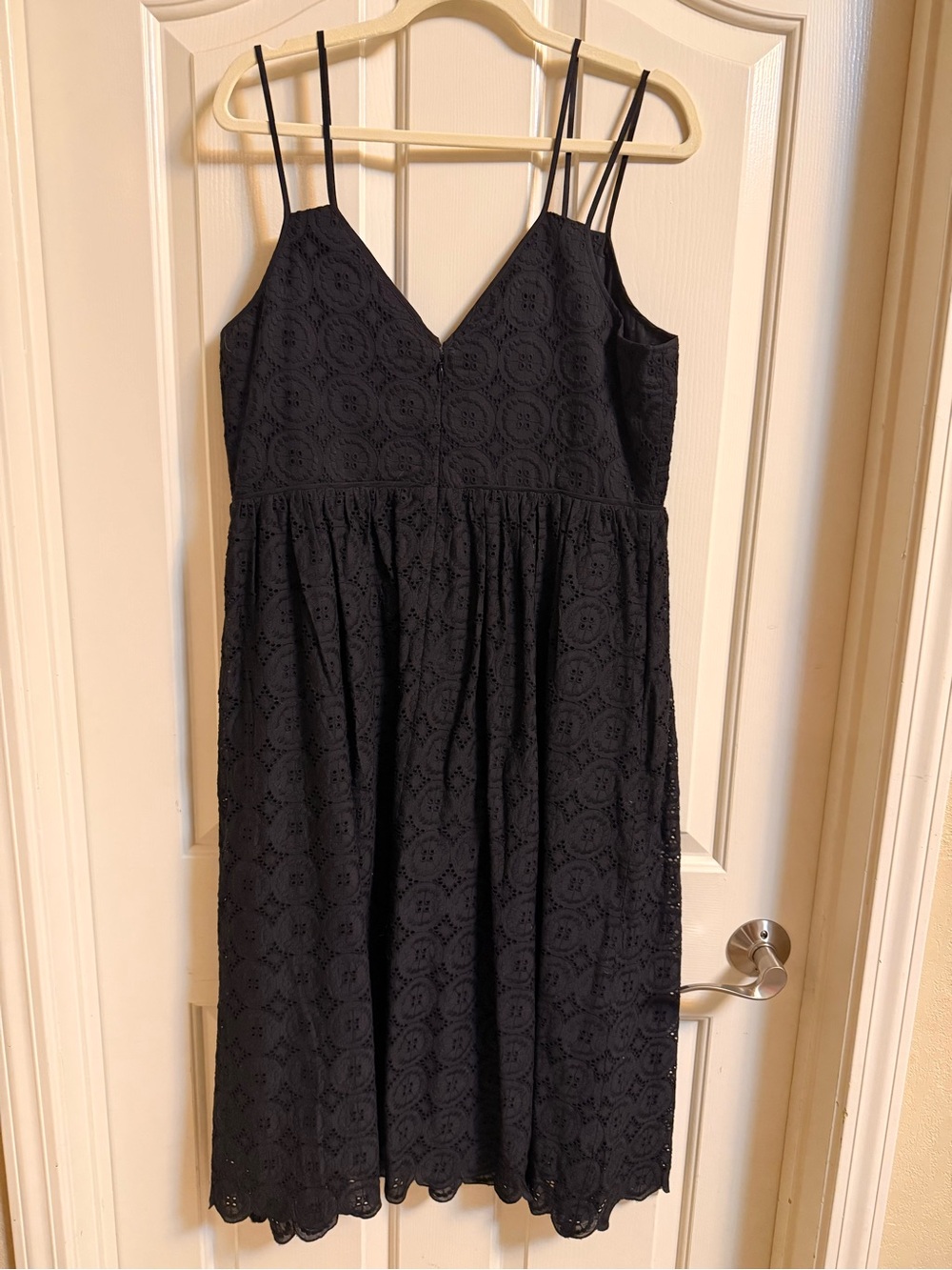 J. Crew Black Eyelet Spaghetti-Strap Mini Dress NWT